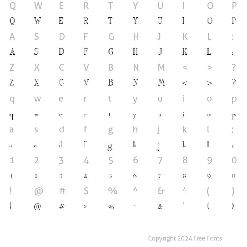 Character Map of AmphoraOpenface Regular