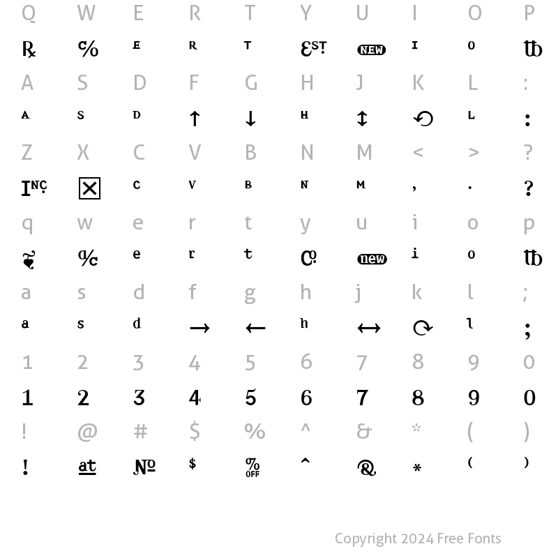 Character Map of Amplifier LightExtensions Regular