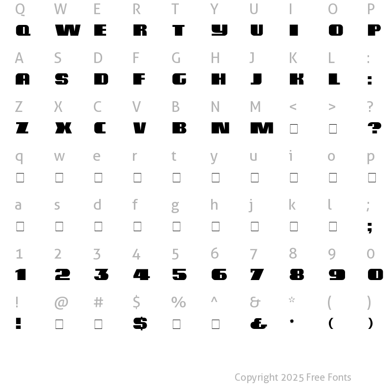 Character Map of Amplio Display Caps SSi Regular