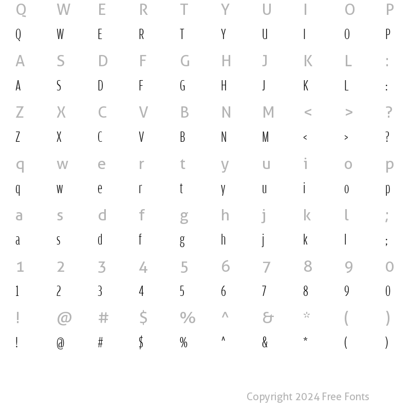 Character Map of AmplitudeComp-Light Regular