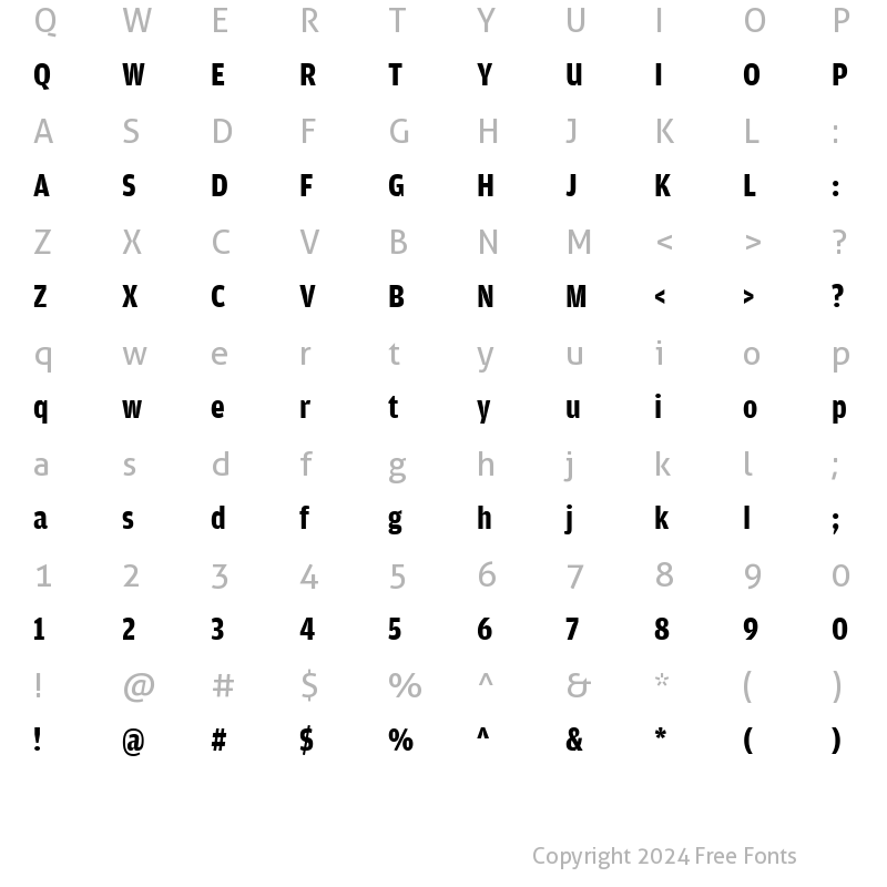 Character Map of AmplitudeCond-Bold Regular