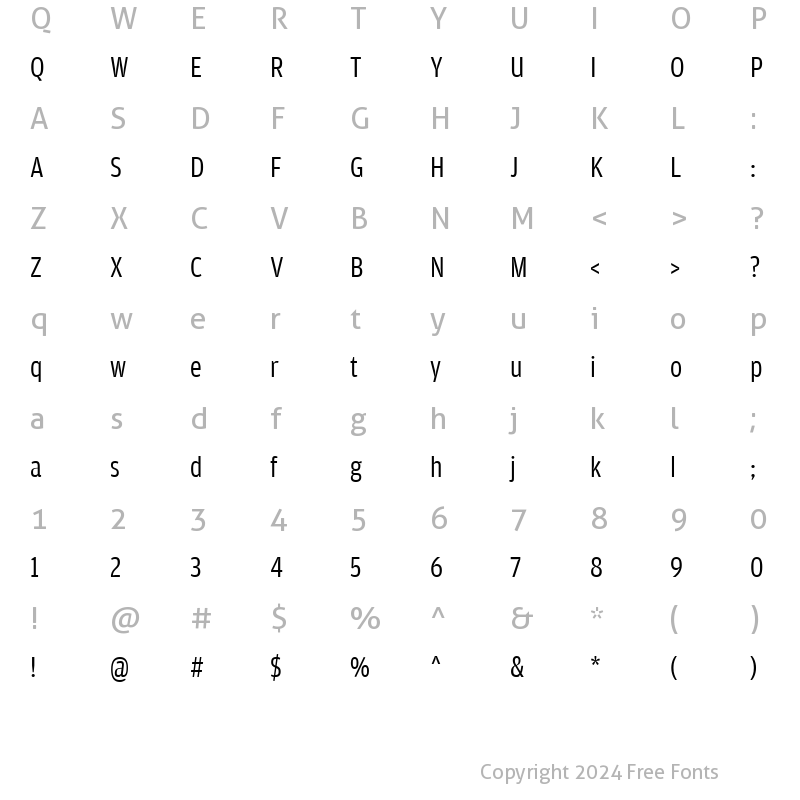 Character Map of AmplitudeCond-Book Regular