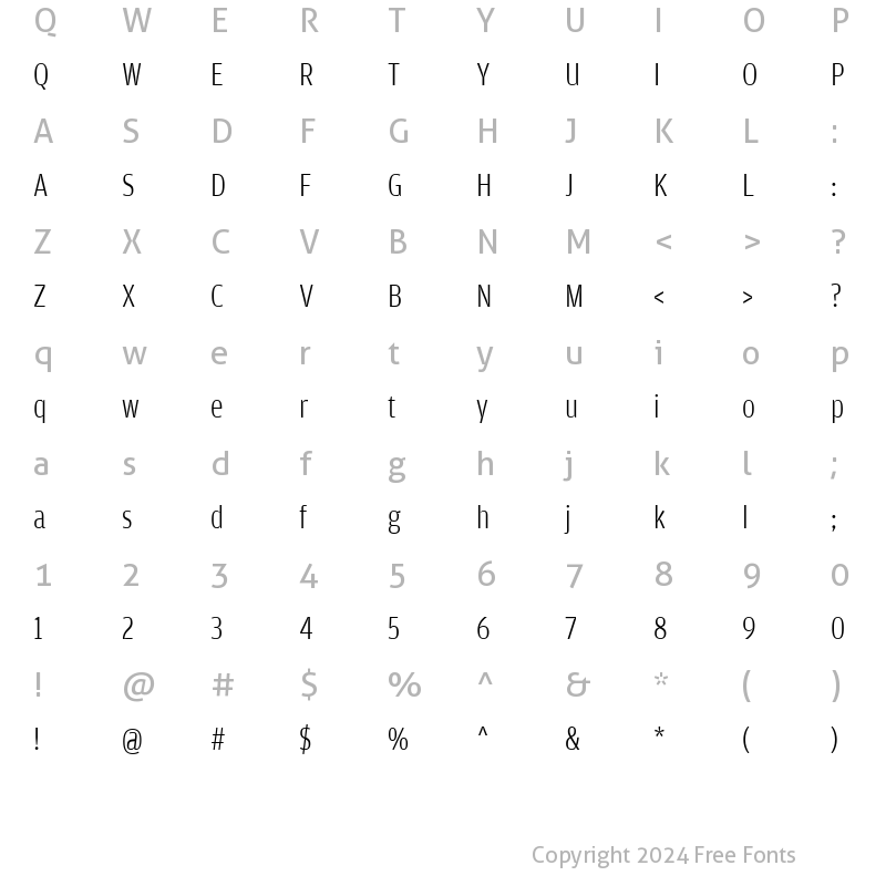 Character Map of AmplitudeCond-Light Regular