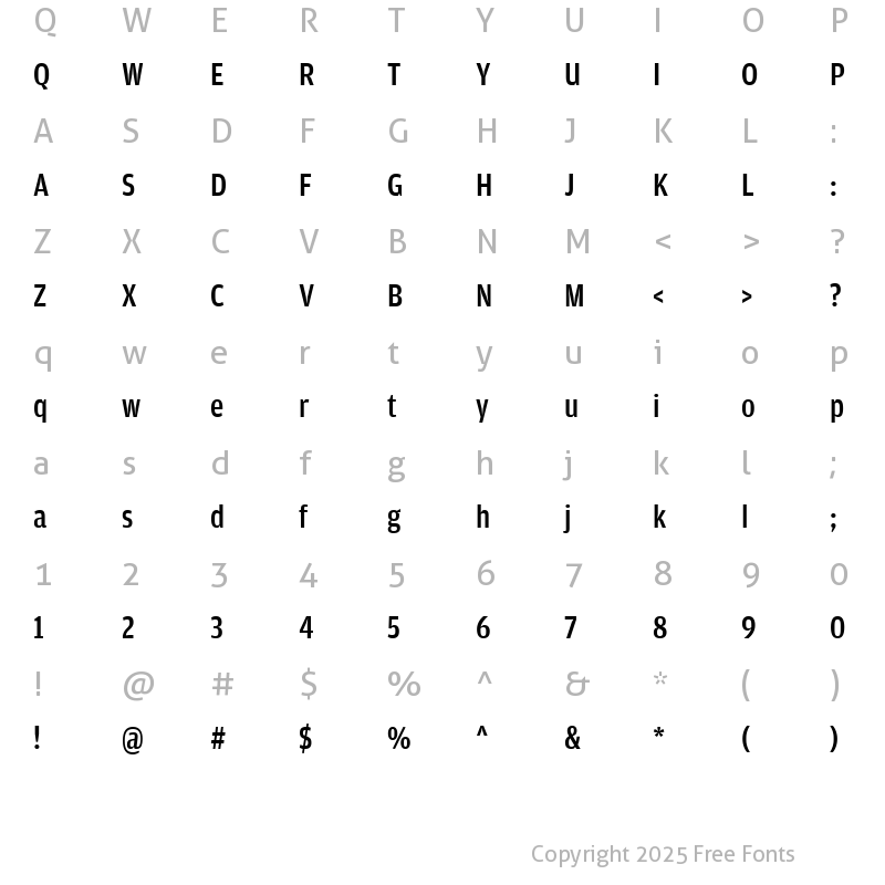 Character Map of AmplitudeCond-Medium Regular