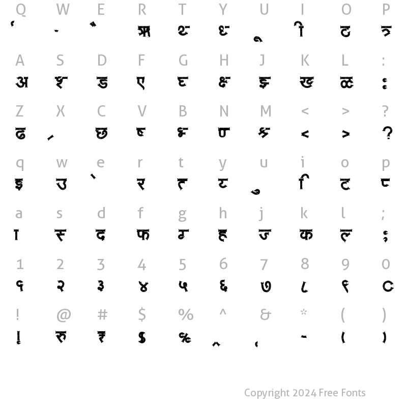 Character Map of AMS Aakul 7 Regular