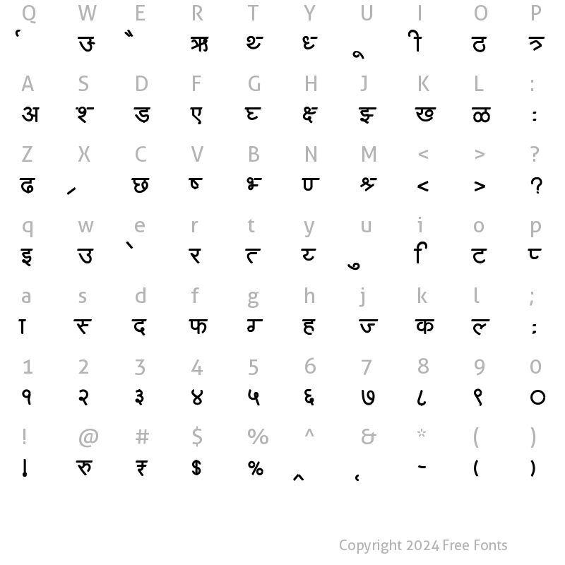 Character Map of AMS Anaram2 Regular