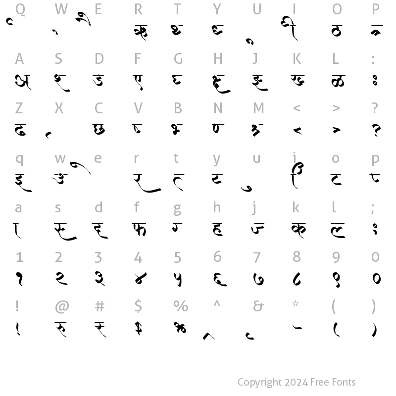 Character Map of AMS BadHand Regular