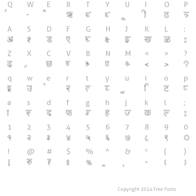 Character Map of AMS Cinema Regular