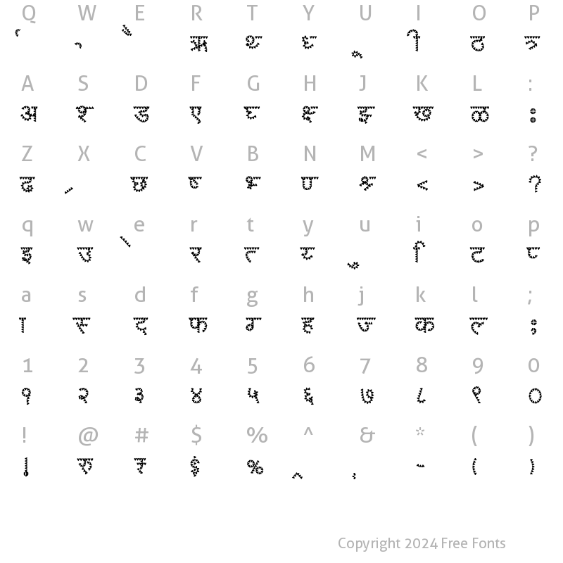 Character Map of AMS Leafy 3 Regular