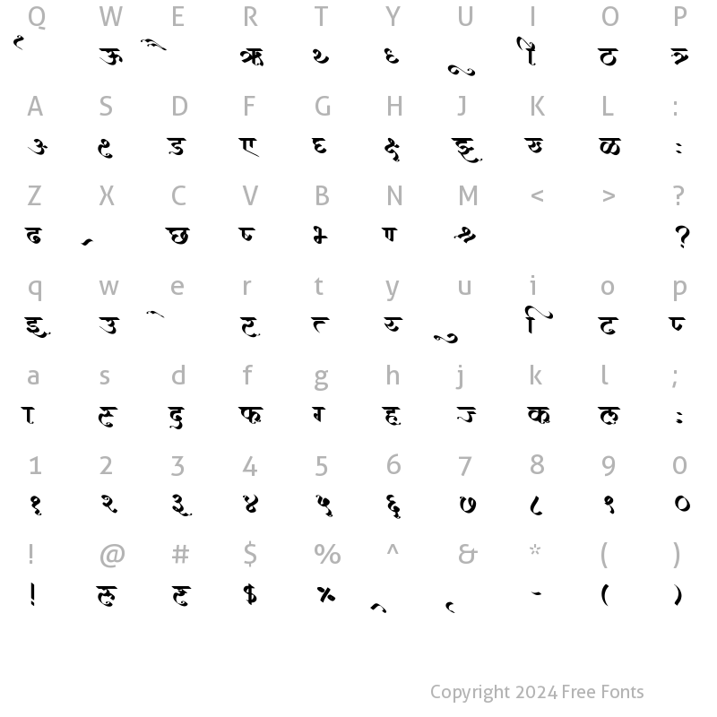 Character Map of AMS Matarani Regular