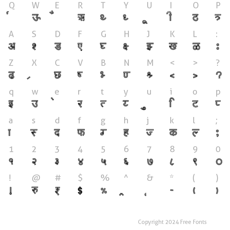 Character Map of AMS Rekha 4 Regular