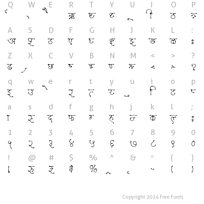 Character Map of AMS Tikiya 1 Regular