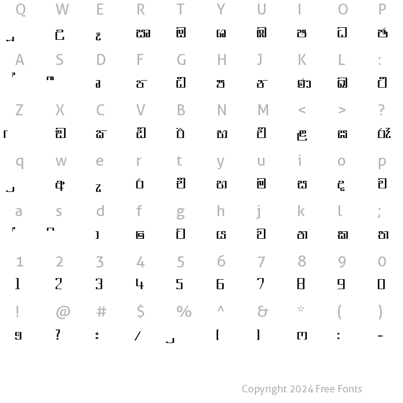 Character Map of amsSupun Normal