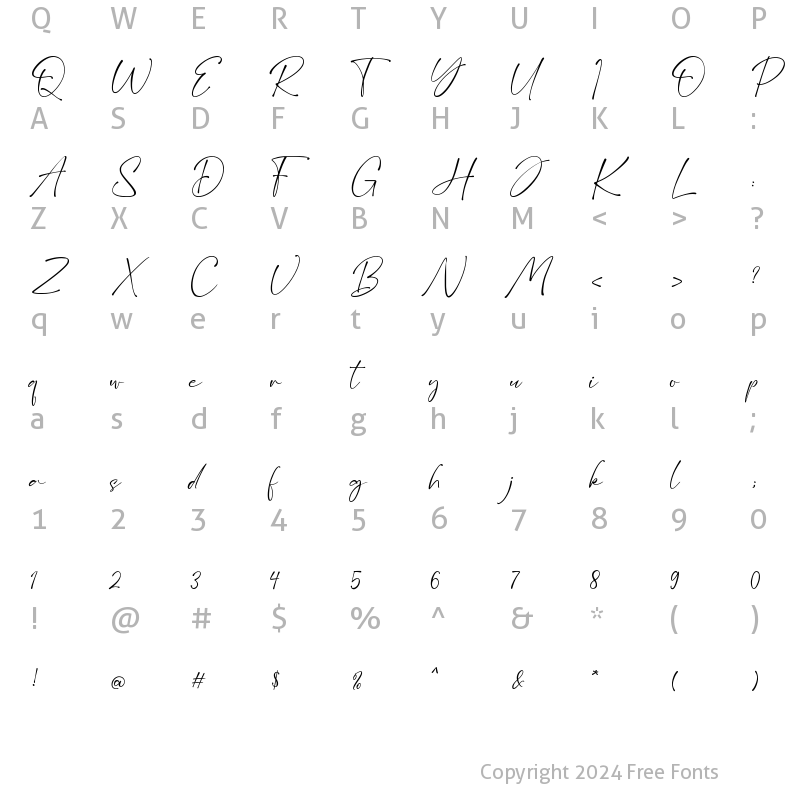 Character Map of Amstajul Bufett Regular