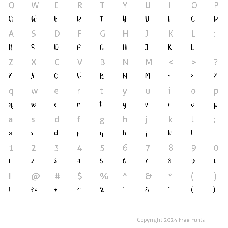 Character Map of Amsterdam CITY Regular