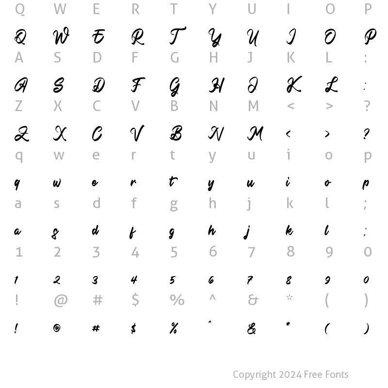 Character Map of Amsterdam Lentteria Regular