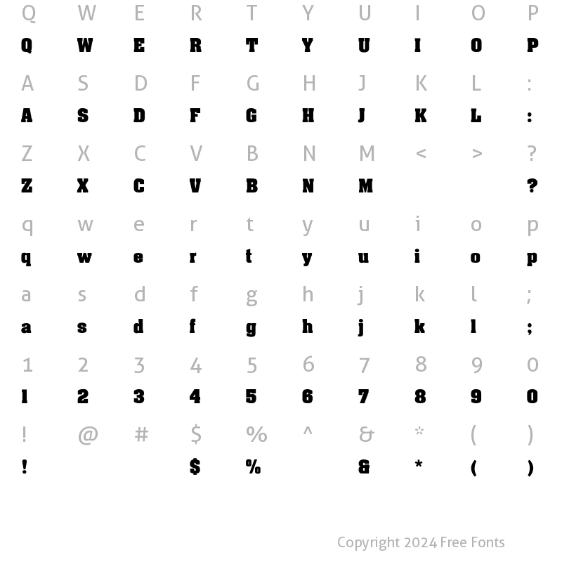 Character Map of Amsterdam Light Regular