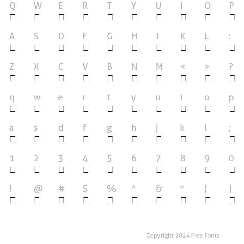 Character Map of Amsterdam_vp Regular