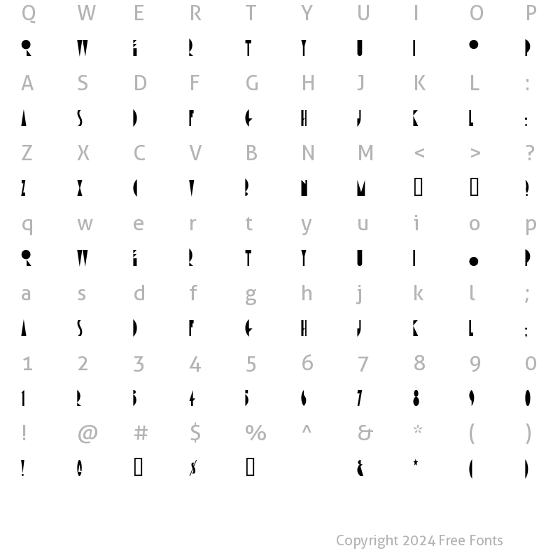 Character Map of AmsterdamTangram Regular