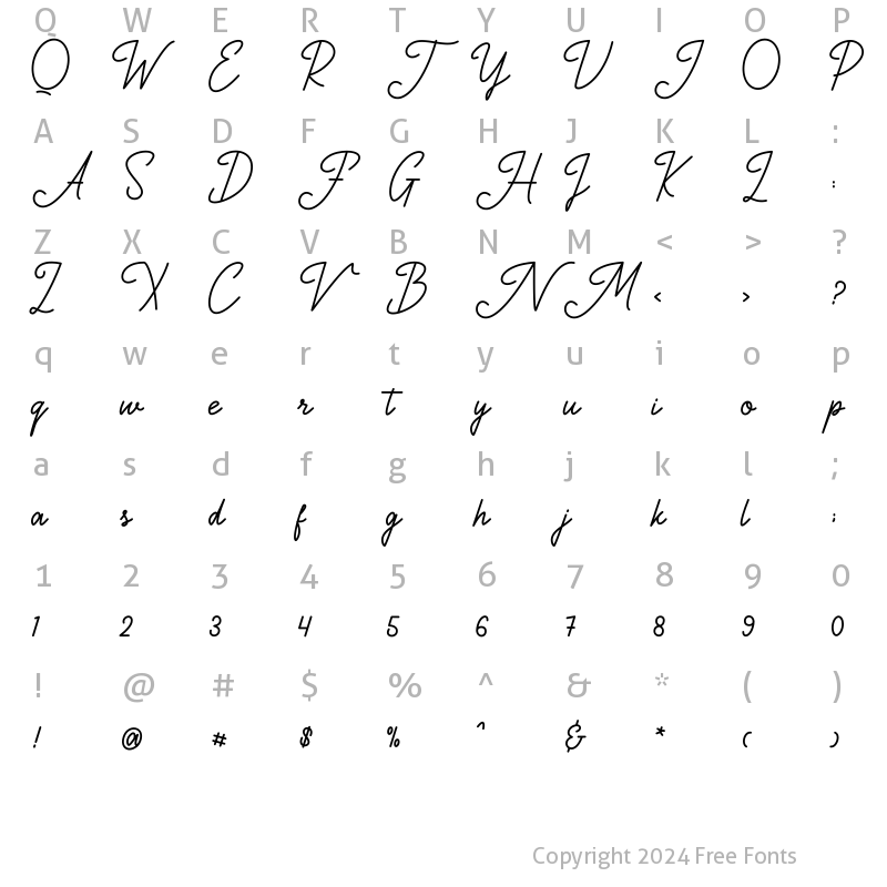 Character Map of Amsteryca Regular