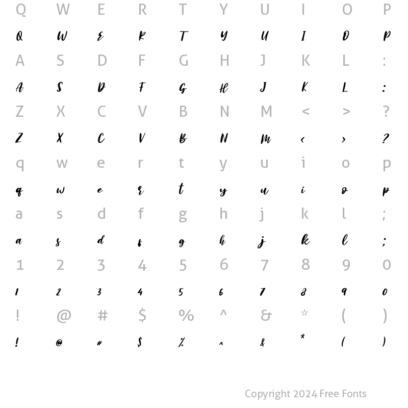 Character Map of Amsyong Moment Regular