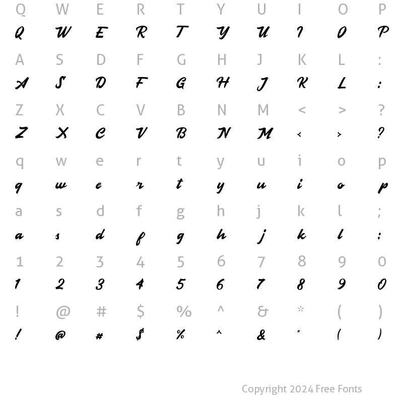 Character Map of Amuba Regular