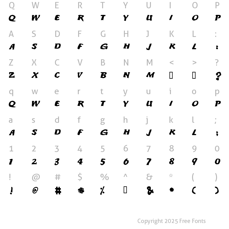 Character Map of An ode to noone Regular