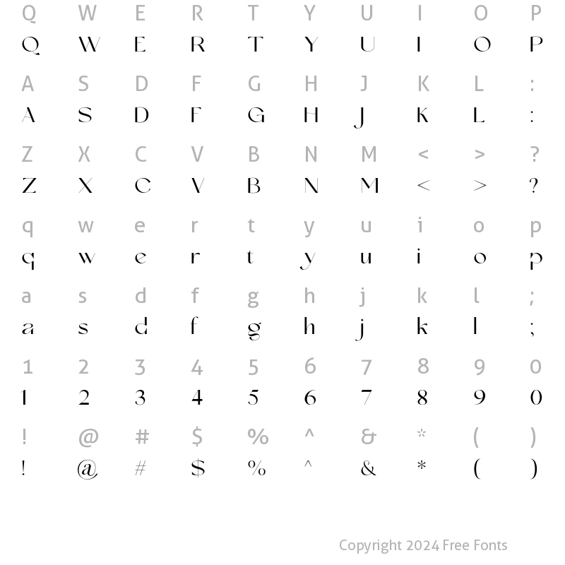 Character Map of Anabele Regular