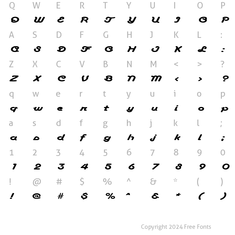 Character Map of AnacondaExpanded Regular