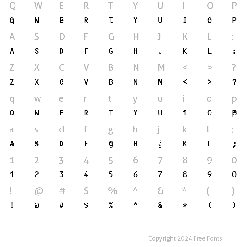 Character Map of anaiak Regular