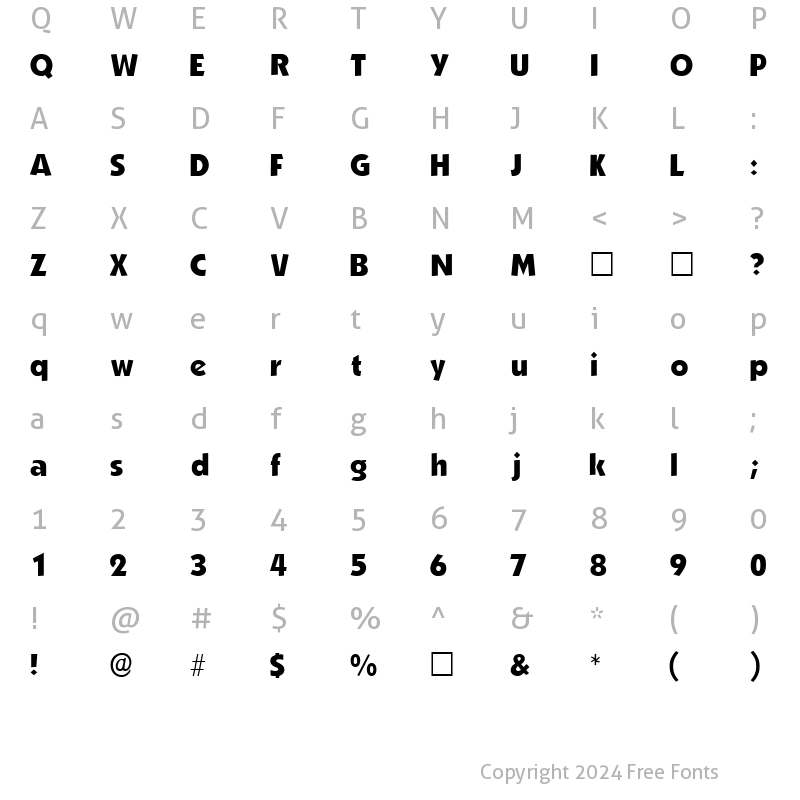 Character Map of AnakeimSSK Regular