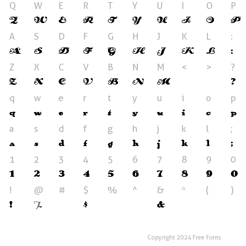 Character Map of AnAkronism Regular