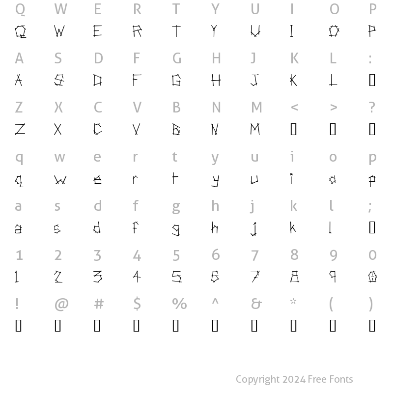 Character Map of Anarchist Bible Regular