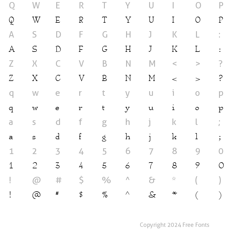 Character Map of Anarckhie Regular