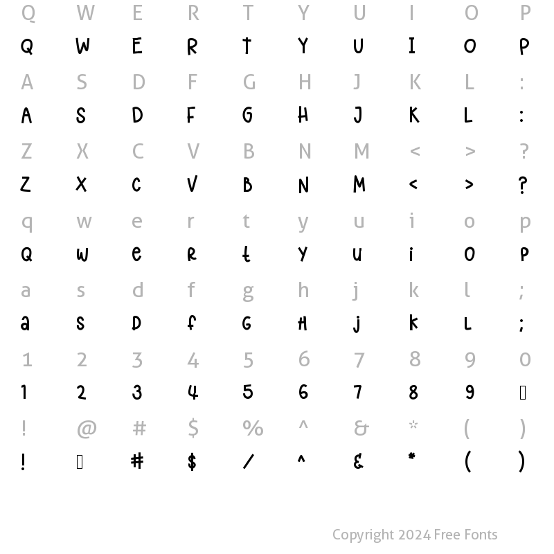 Character Map of Anasily Medium