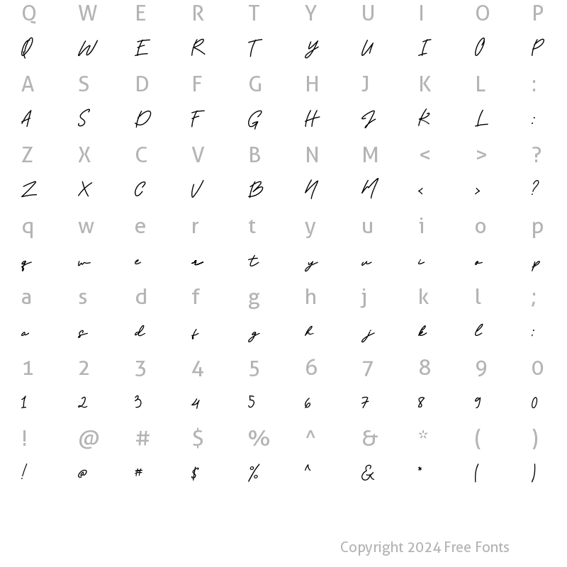 Character Map of Anatalya Regular