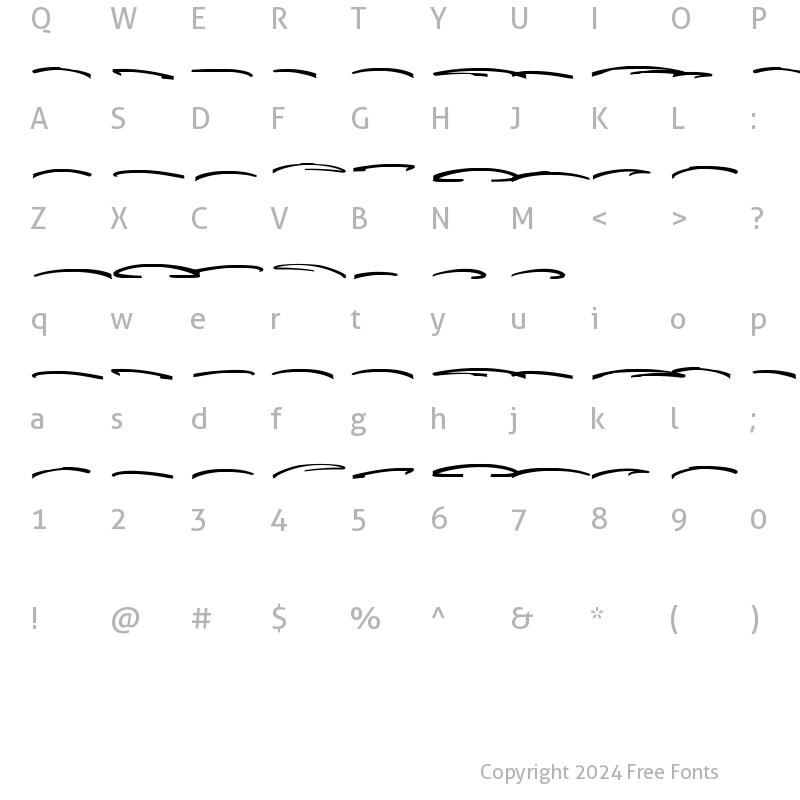 Character Map of Anatomi underlines Regular