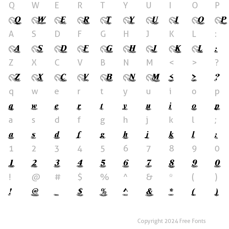 Character Map of Anchor Becker Normal