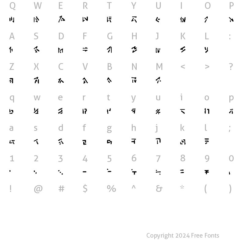 Character Map of Anchrish Runes Regular