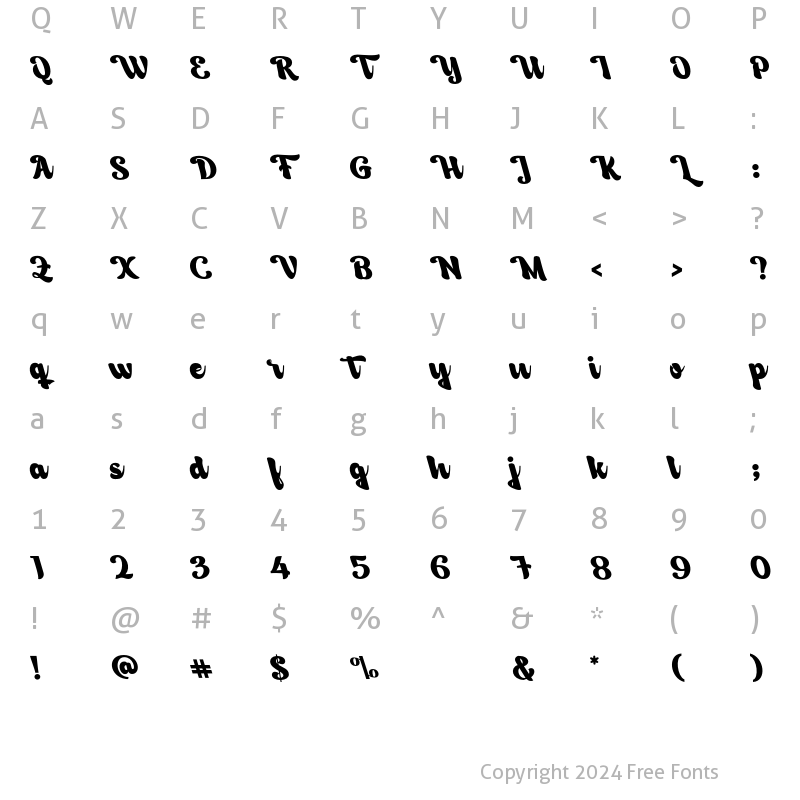 Character Map of Andalush Regular