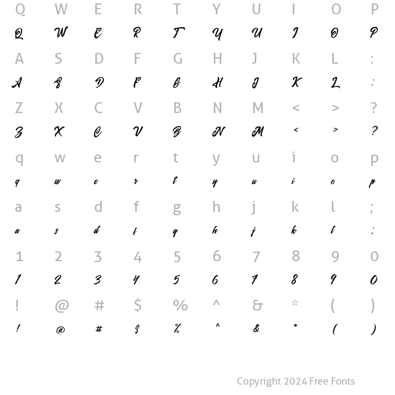 Character Map of Andamar Rough Regular