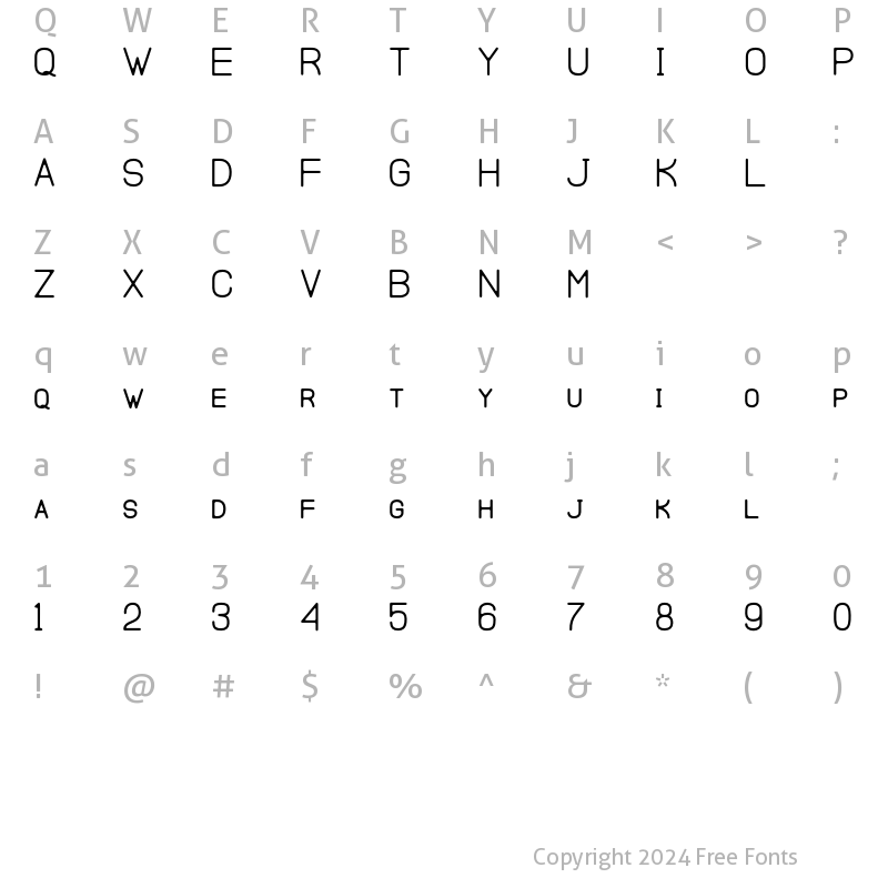 Character Map of Andara Uppercase Uppercase