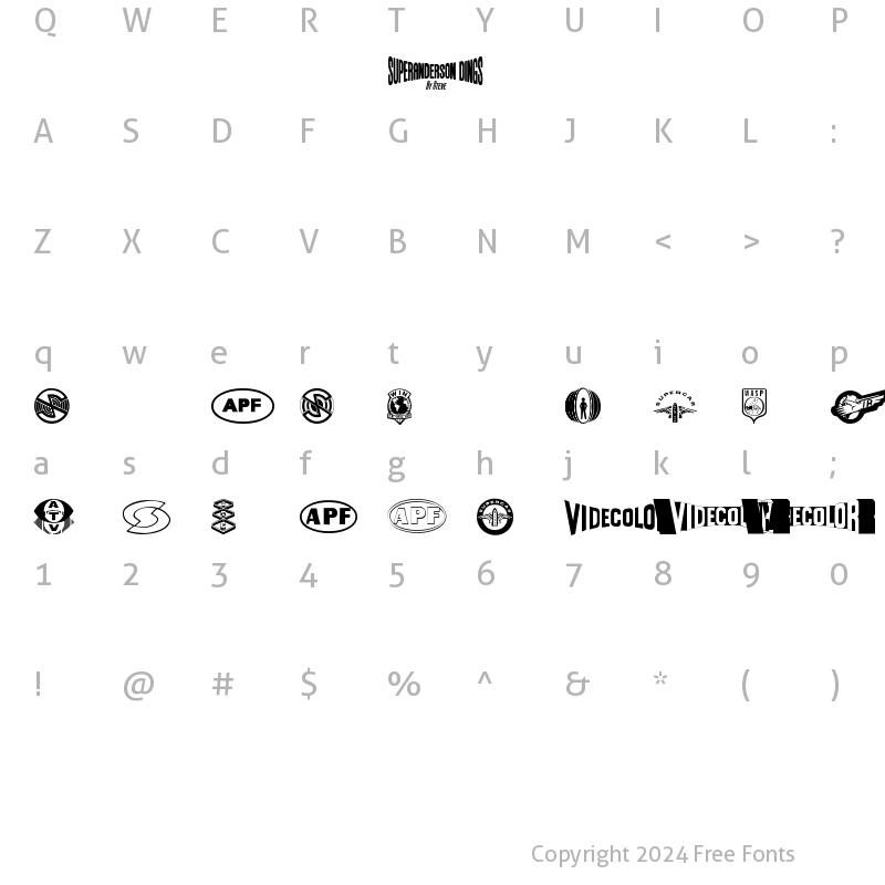 Character Map of Anderson Dings 1 Regular