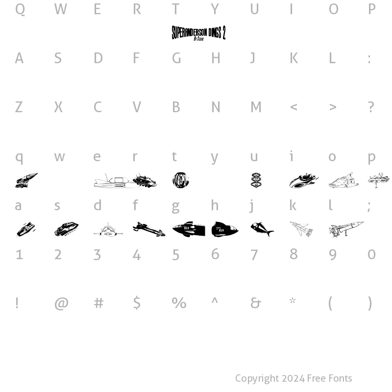 Character Map of Anderson Dings 2 Regular