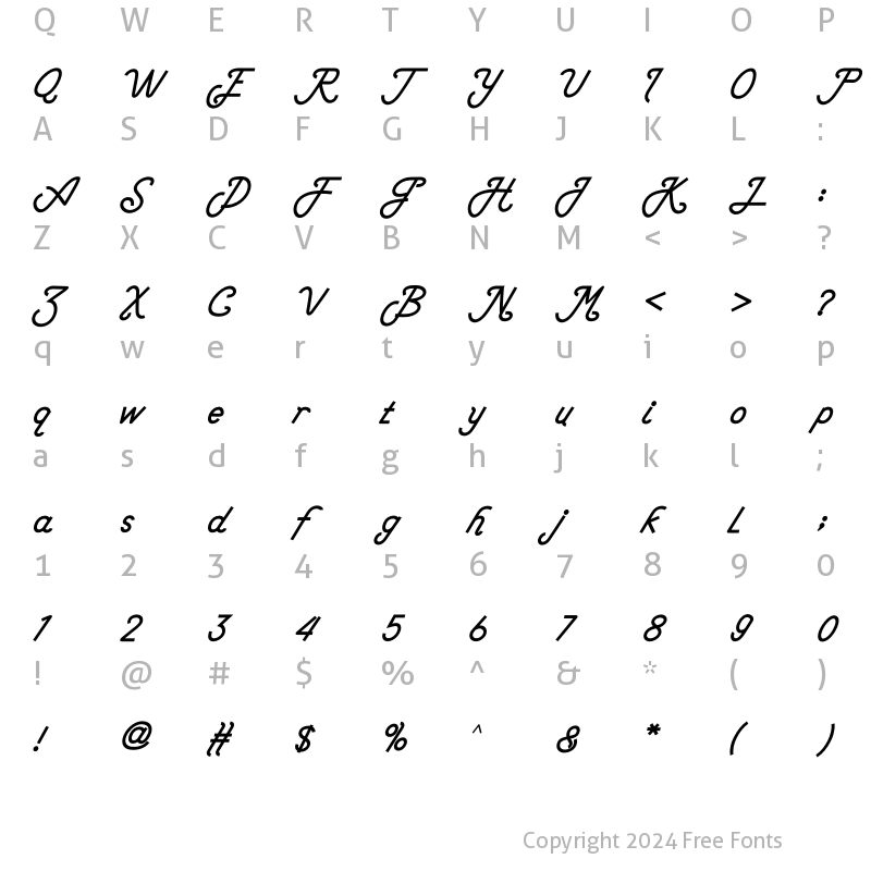 Character Map of Anderson Silfa Italic