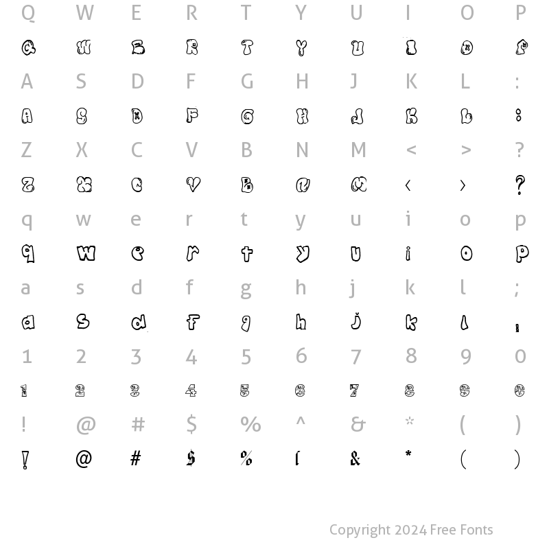 Character Map of Andicolbri Regular