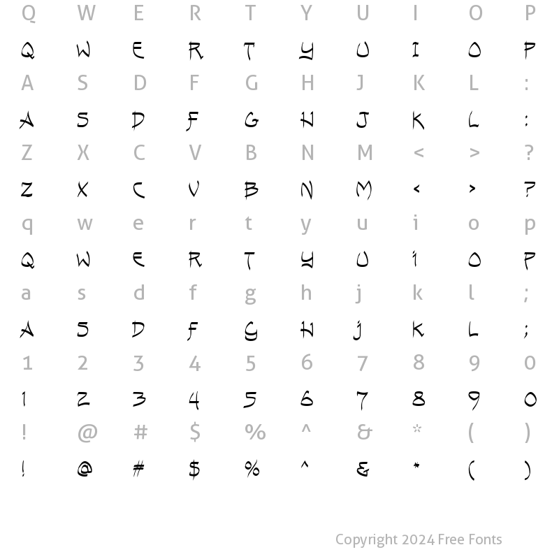 Character Map of Andreas Pen MF Regular