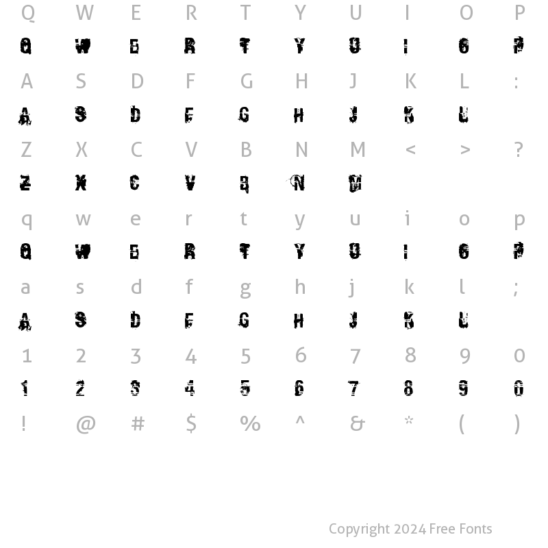 Character Map of Andy Dufresne Regular