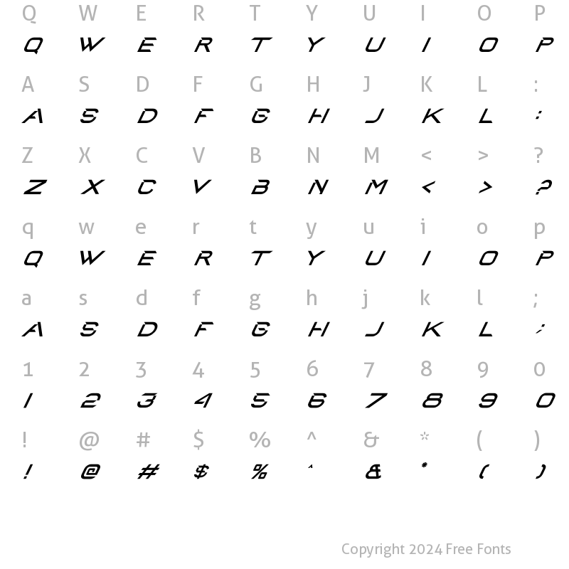 Character Map of Andyasta Regular