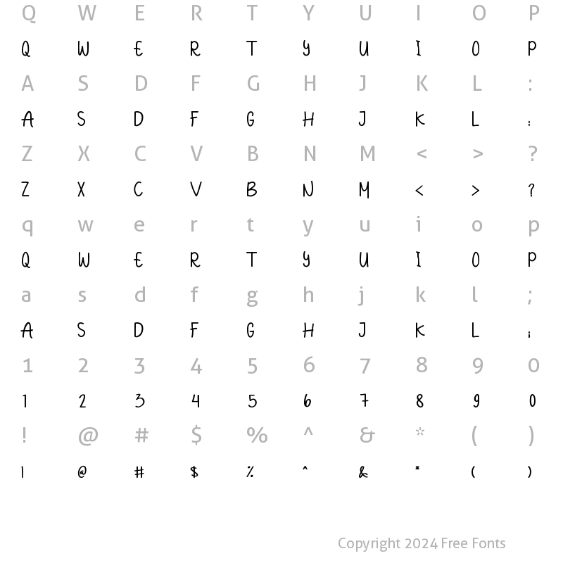 Character Map of Aneetha Sans